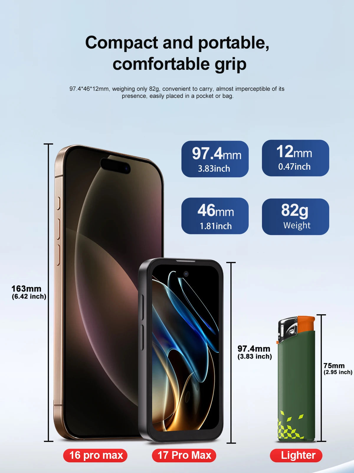 SERVO 17PRO MAX Small Smartphone 3.75" Screen 3G WCDMA Android OS Play Store Face Unlock WiFi Mini Smart Phones Dual SIM Standby