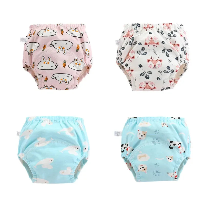 5PC Waterproof Reusable Cotton Baby Training Pants Infant Shorts Underwear Cloth Baby Diaper Nappies Panties Nappy Changing