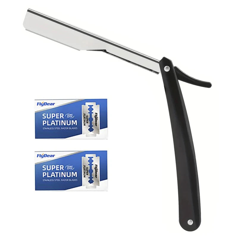 Manual Shaver for Men Barbershop Razor Stainless Steel Shank Is Easy To Use Safety Razor 1Pcs Shaving Razor with 10pcs Blades