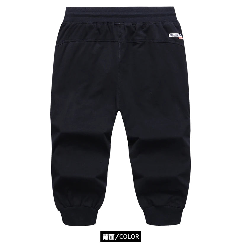 Long Three Quarter Men's Shorts Cotton Elastic Summer Bermuda Male 3/4 Calf Big Size Plus Large 6XL 7XL 8XL 9XL Cuff Below Knee