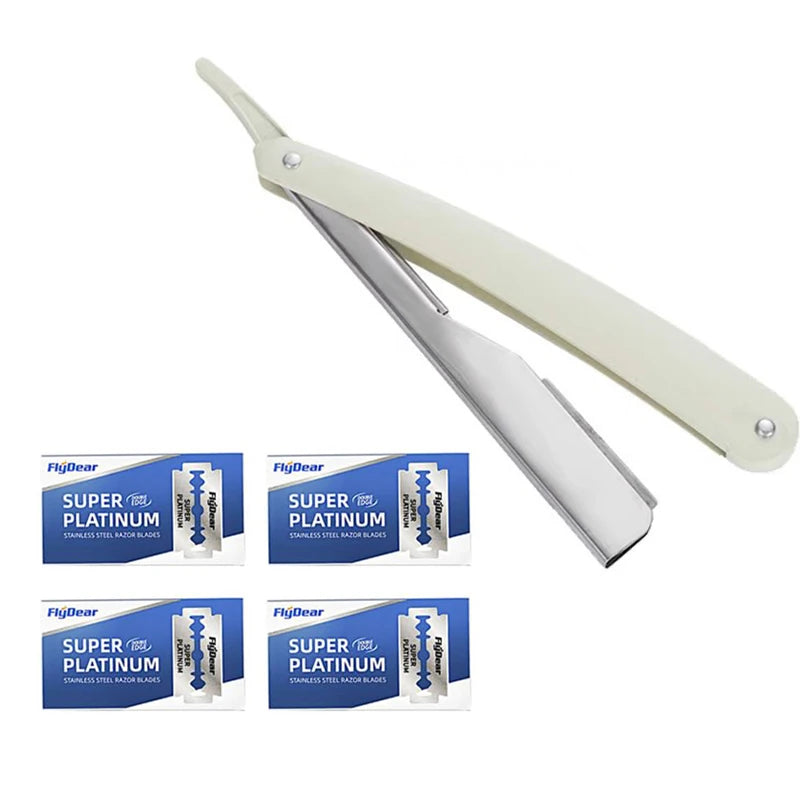 Manual Shaver for Men Barbershop Razor Stainless Steel Shank Is Easy To Use Safety Razor 1Pcs Shaving Razor with 10pcs Blades