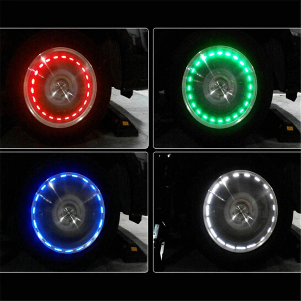 4 Modes 12 LED RGB Car Auto Solar Energy Flash Wheel Tire Light Lamp Decor  Car Wheel Light Hub Bulb Tire Tyre Valve Cap Lamp