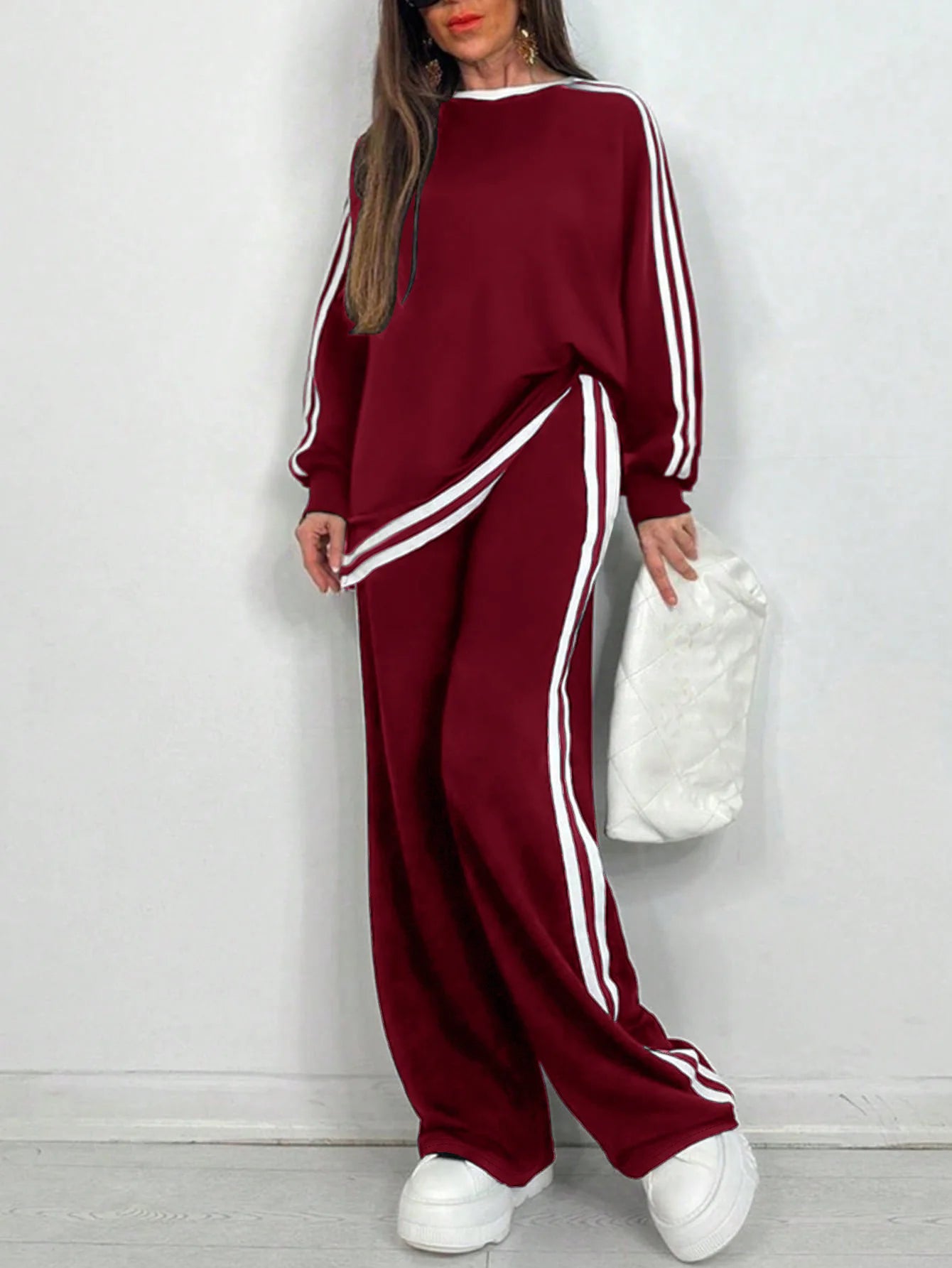2025 Women's Sweat Suit Spring Autumn New Leisure Clothing Fashion Elegant Tops T-shirt Pants 2 Two Piece Set For Women