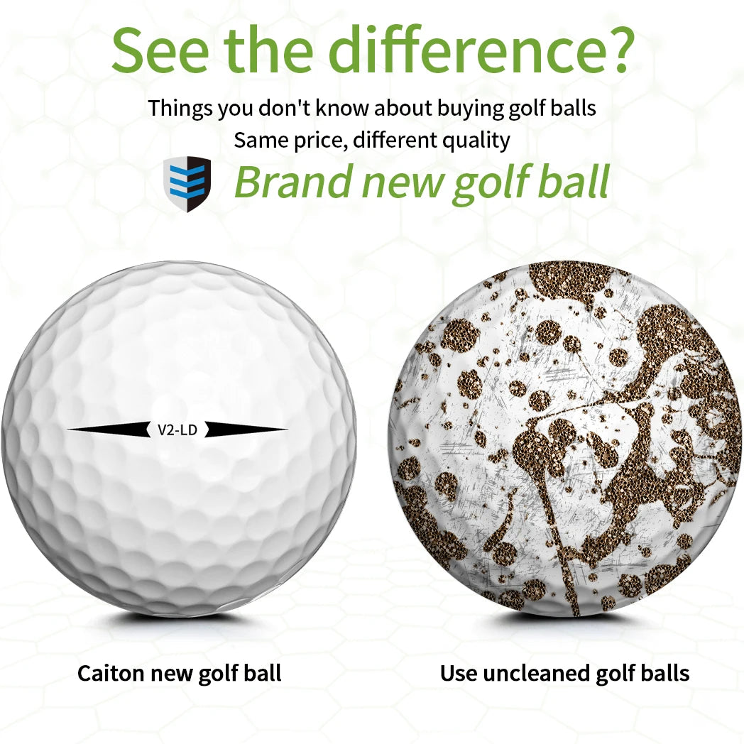 Caiton 50pcs 2-Layer Tournament Golf Balls, Soft Feel, Max Distance, Spin Control, Durable, Precision, Ideal for Training & Play