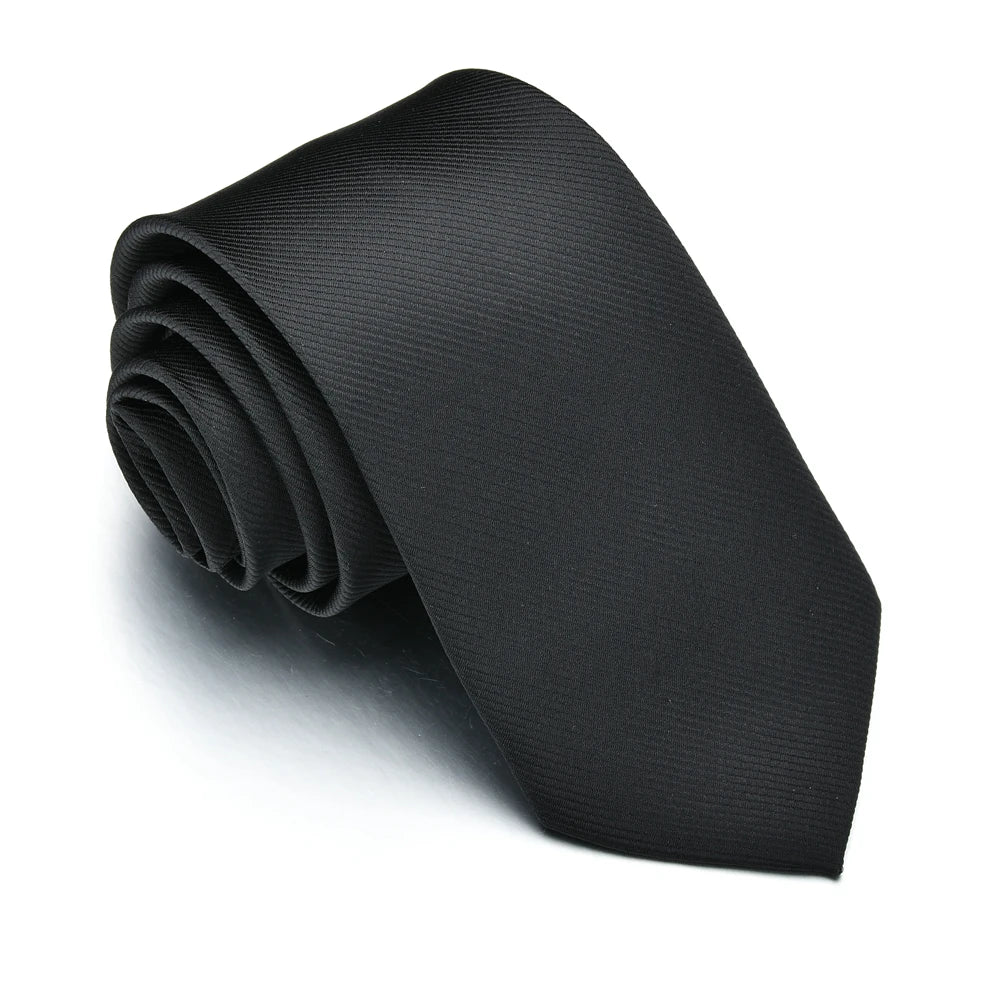 Tie for Men Slim Solid Color Shirt Necktie Polyester Narrow Cravat Royal Blue Black Red Stripe Party Formal Fashion Gift