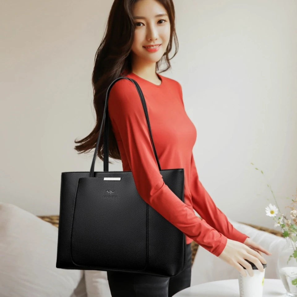 Large Capacity Women Shoulder Tote Bag Pu Leather Hand Bags for Women 2025 Designer Daily commuting Handbags HIgh Quality Sac