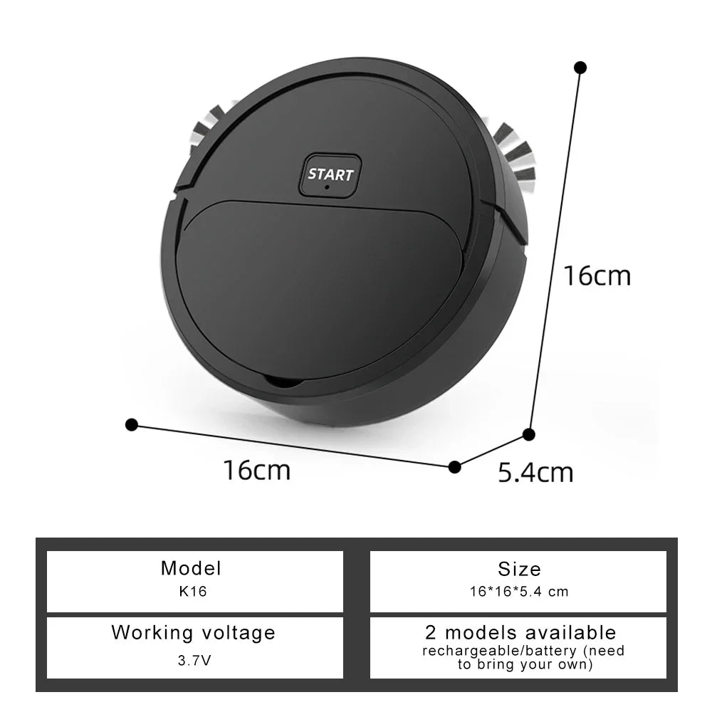 3 in 1 Smart Robot Vacuum and Mop with Strong Suction Auto Sweeping for Home Cleaning