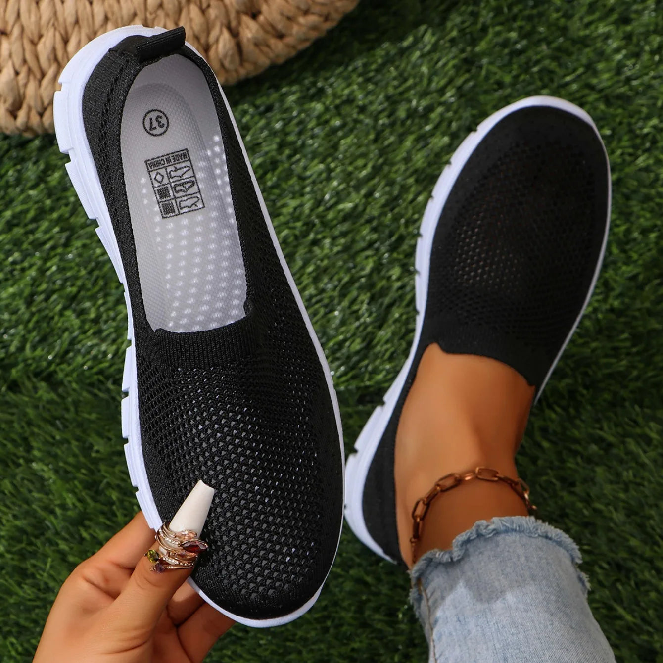 Women Sneakers 2024 New Spring Summer Casual Single Shoes Old Beijing Cloth Shoes Soft Sole Flat Designer Shoes Zapatos De Mujer