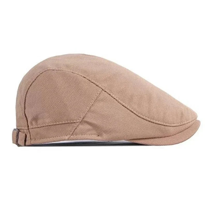British Stylish Boina Newsboy Hats Men Plain Cotton Flat Cap Gorras Hombre Driving Hat Autumn Adjustable Duckbill Caps for Women