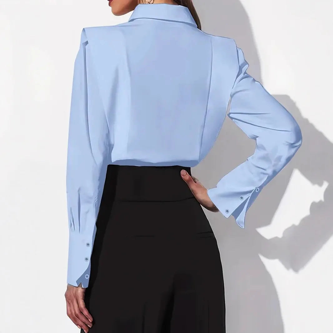 Autumn New White Shirt Women's Fashion Elegant Casual Long Sleeve Shirt Tops Holiday Party Womens Tops And Blouses Women Clothes