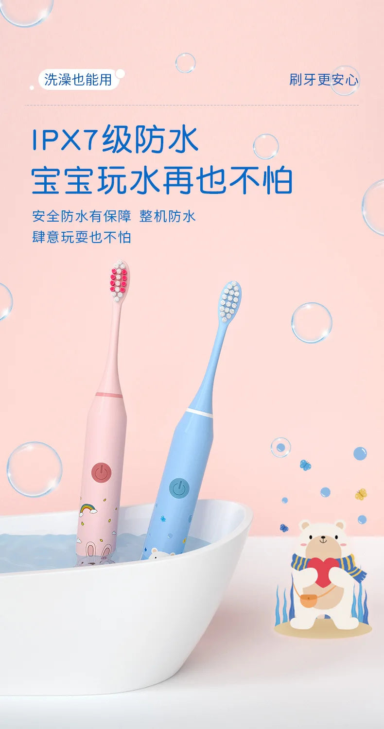 Xiaomi Mijia New Child Sonic Electric Toothbrush Electric Cartoon Toothbrush for Kids Replace Kids Electric Toothbrush
