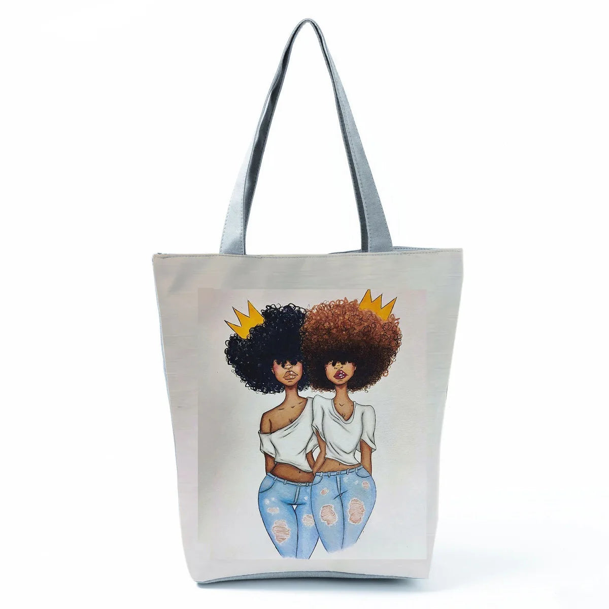 Trendy Hot Sale Of The Season Large Capacity Single Shoulder Printed Women's Bag Cool Afro Girl Design Polyester Material Zip...