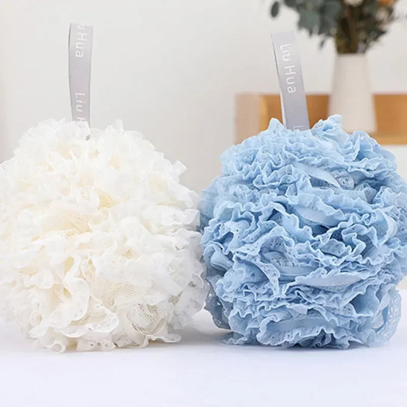Soft Bath Scrub Bath Ball Body Clean Bath Puff Bathroom Supplies  Flower Scrubbing Bubble Shower Mesh Sponge Back Brush