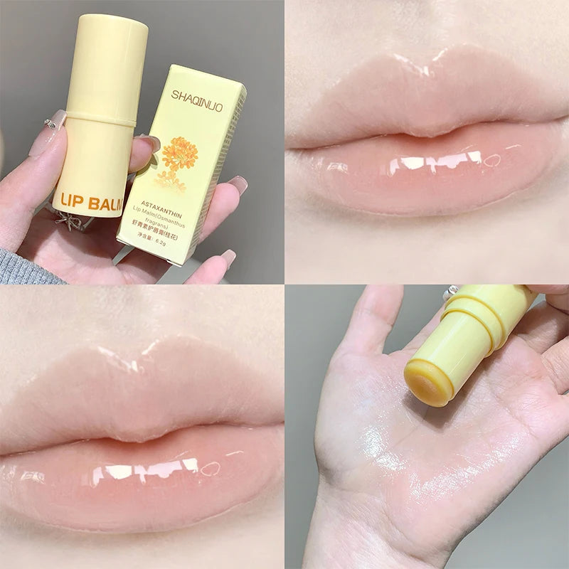 SHAQINUO Astaxanthin Lip Balm - Deep Moisturizing, Reduces Lip Lines, Fruity Fragrance, Say Goodbye to Chapped Lips