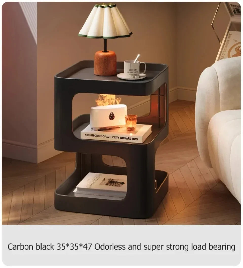 Simple Modern Bedside Side Table Space-Saving Multi-Functional Home Storage Rack Light Luxury Wrought Iron Stable Coffee Table
