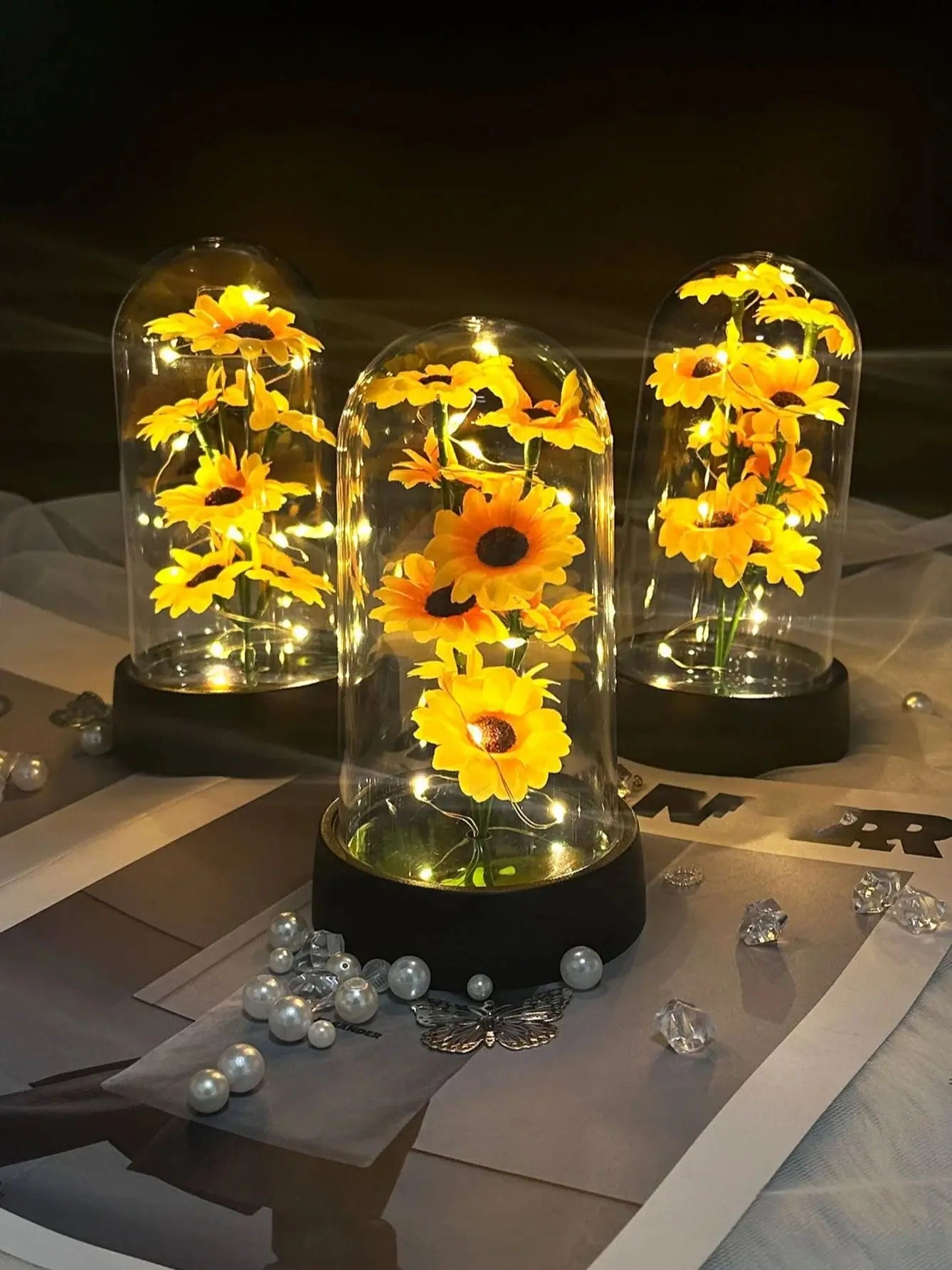 Artificial Sunflower Plastic Set Valentine's Day Mother's Day Eternal Flower Gift Birthday Gift Can Light Up