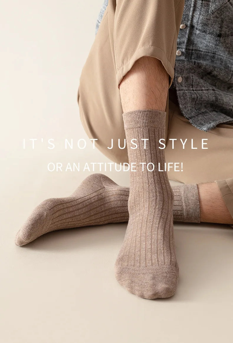 Men Cotton Socks High Quality Solid Color Business Crew Spring Autumn Knitting Mib Tube Ankle Long Breathable Casual Soft Socks