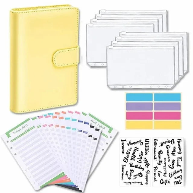 Leather Budget Binder With Cash Envelopes Pockets Zip Small French Budget Pouch Binder For Saving Money A6  Planner Organizer