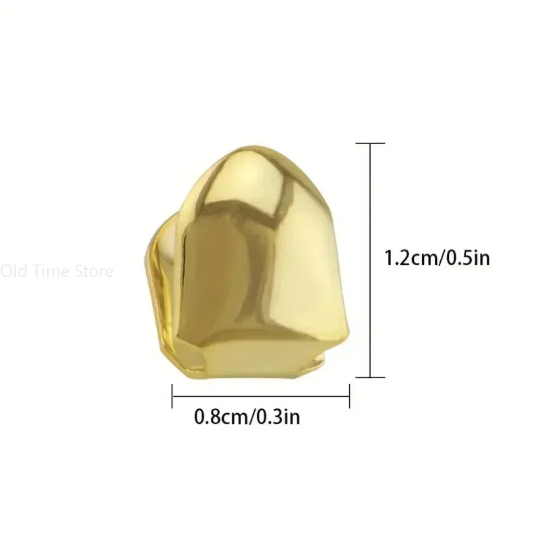 2024 New Gold-Plated Hip Hop Bracelet with Golden Teeth Grills - Perfect Halloween Accessory for Men & Women!