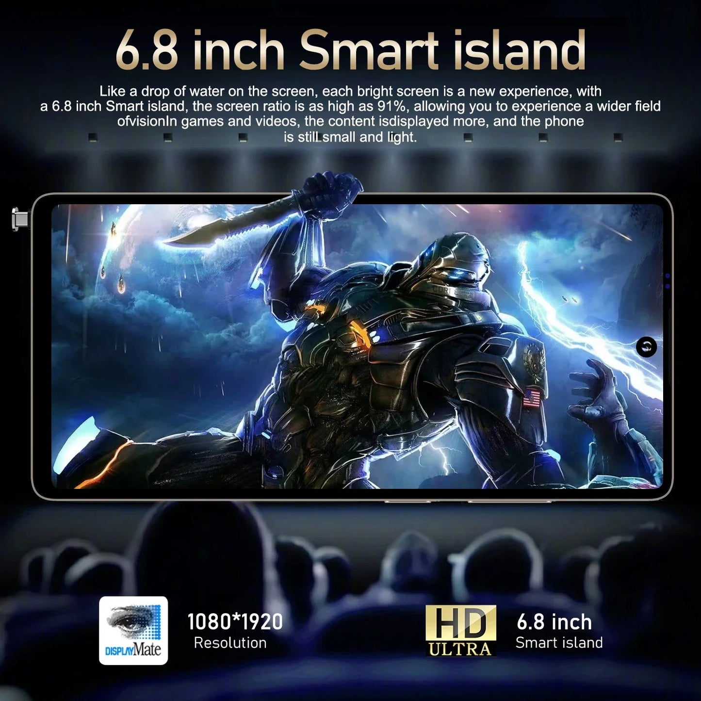 Global Vision S25 Ultra Smartphone 5G Android 12 8GB RAM 512GB ROM 6.8 Inch Phone 1920x1080HD 24+48MP 4 5G Network Mobile Phones