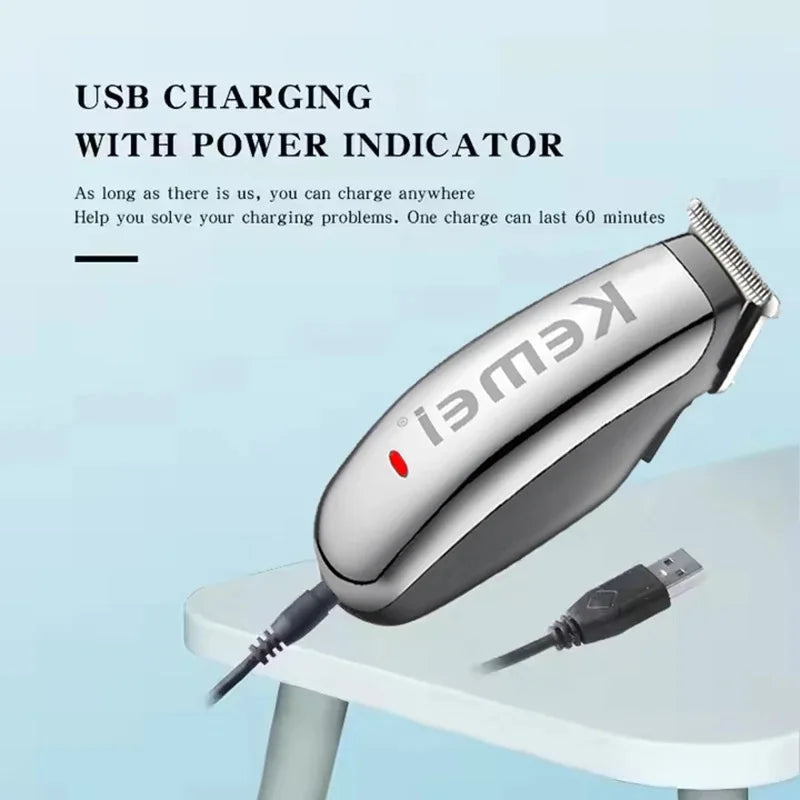 Kemei Mini Electric Hair Clipper Men's Hair/Beard Trimmers Portable Travel Haircut Machine Rechargeable Carving Clipper KM-666C