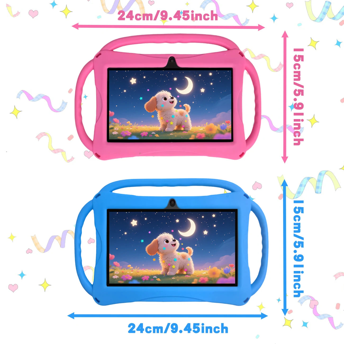 Kids Tablet 7 inch, Children Tablet with Parent Control,dual cameras, children's gifts for Christmas and birthday.Pink/Blue