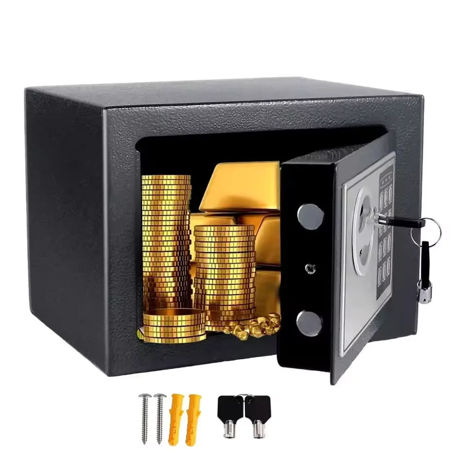 New Electronic Digital Keypad Lock Safe for Home Office All Steel Security Box with Password And Key Unlock Features Compact Des