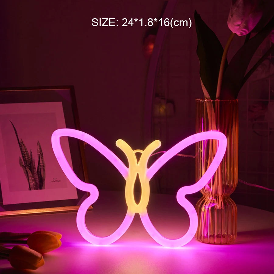 LED shaped lamp, double-sided neon light, letter light string, proposal and confession decoration light, night light