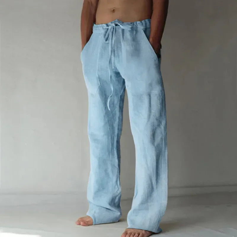 summer spring 2025 New Men's Cotton Linen Pants Male Autumn New Breathable Solid Color Linen Trousers Fitness Streetwear S-3XL