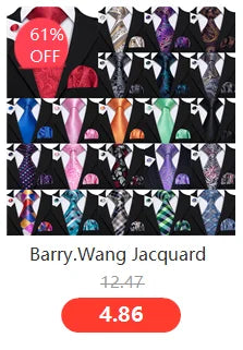 Barry.Wang Orange Brown Silk Mens Tie Hanky Cufflinks Set Gold Coffee Jacquard Designer Necktie For Male Wedding Business Party