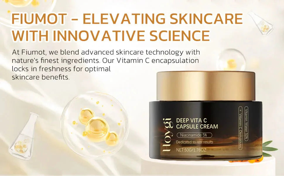 Deep Vitamin C Golden Capsule Face Moisturizer Liposome Capsules For Wrinkles Skin Radiance Glow Hydration Lightweight Skin Care