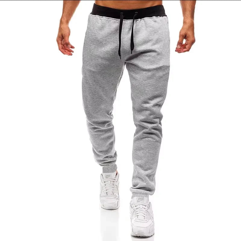 New Plus Size Men's Sweatpants 2XL 3XL Sportswear Elastic Waist Casual Baggy Pants Black Grey Cotton Joggers Male Loose Trousers