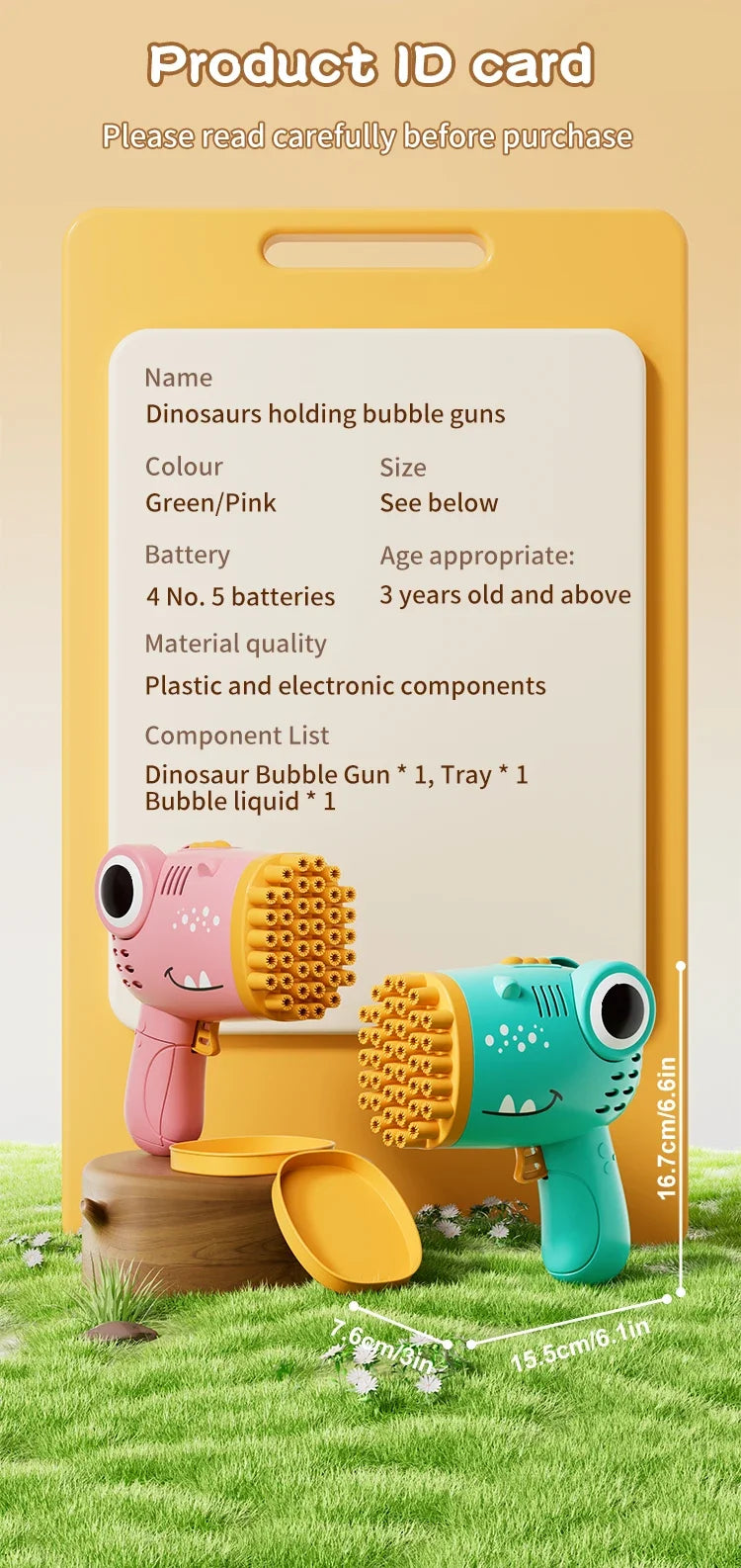 40 Hole Dinosaur Bubble Machine Children's Gift Continuous Bubble Making Wedding Outdoor (Excluding Bubble Liquid and Battery)