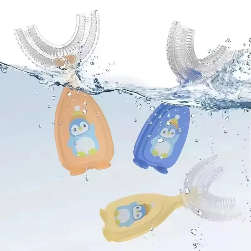 360 Degree U-Shaped Kids Toothbrush Soft Silicone Bristles Waterproof Oral Care Teeth Whitening Children's Health Brush