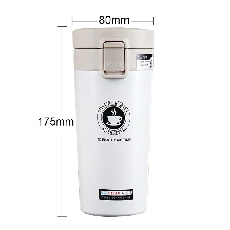 380ml Double 304 Stainless Steel Coffee Mug Leak-Proof Thermos Mug Travel Thermal Cup Water Bottle Thermos Cup