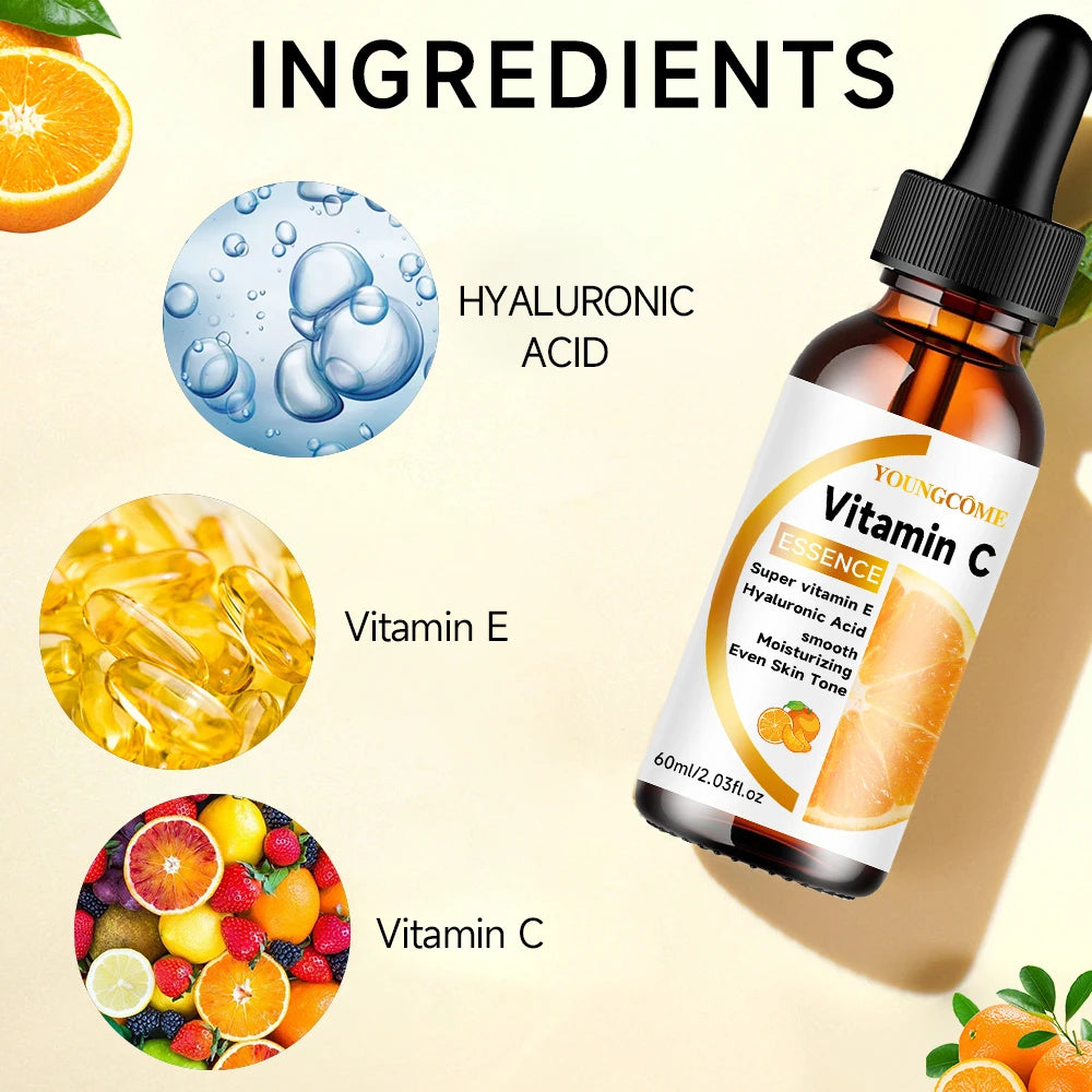 Vitamin C Facial Essence Contains Hyaluronic Acid Dark Spot Remover Moisturizing Repair Anti-aging Essence Facial Skin Care 30ml