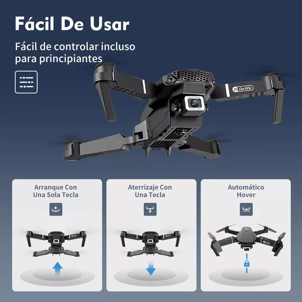 Drones Camera 4K E88 Wide Angle, 1080P Hd Camera, Wifi, Fpv Drone, Mini Drone, Height Support, Foldable, Rc, Quadcopter, Children's Toys
