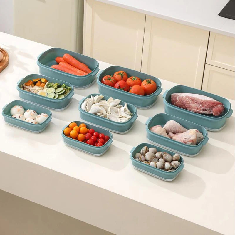Food Storage Containers With Lid Fridge Meat Vegetable Fresh-Keeping Organizer Box For Kitchen Storage