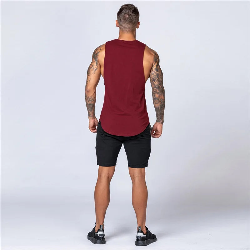 Men Cotton Sleeveless Shirt Casual Gym Tank Top Man Quick Dry Fitness Basketball Vest Bodybuilding Running t-Shirt Man Clothing