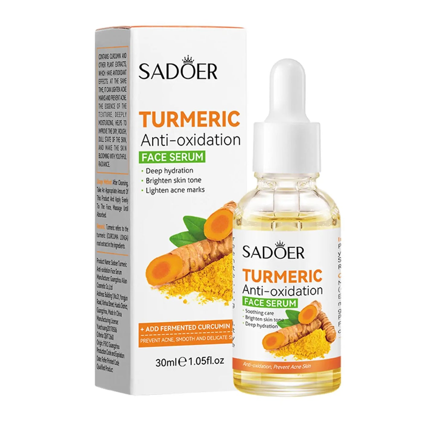 Turmeric Essence Serum Essential Oil Organic Moisturizing Smooth Skin Spot Reducing Fine Lines Turmeric Face Care Oil 30ml