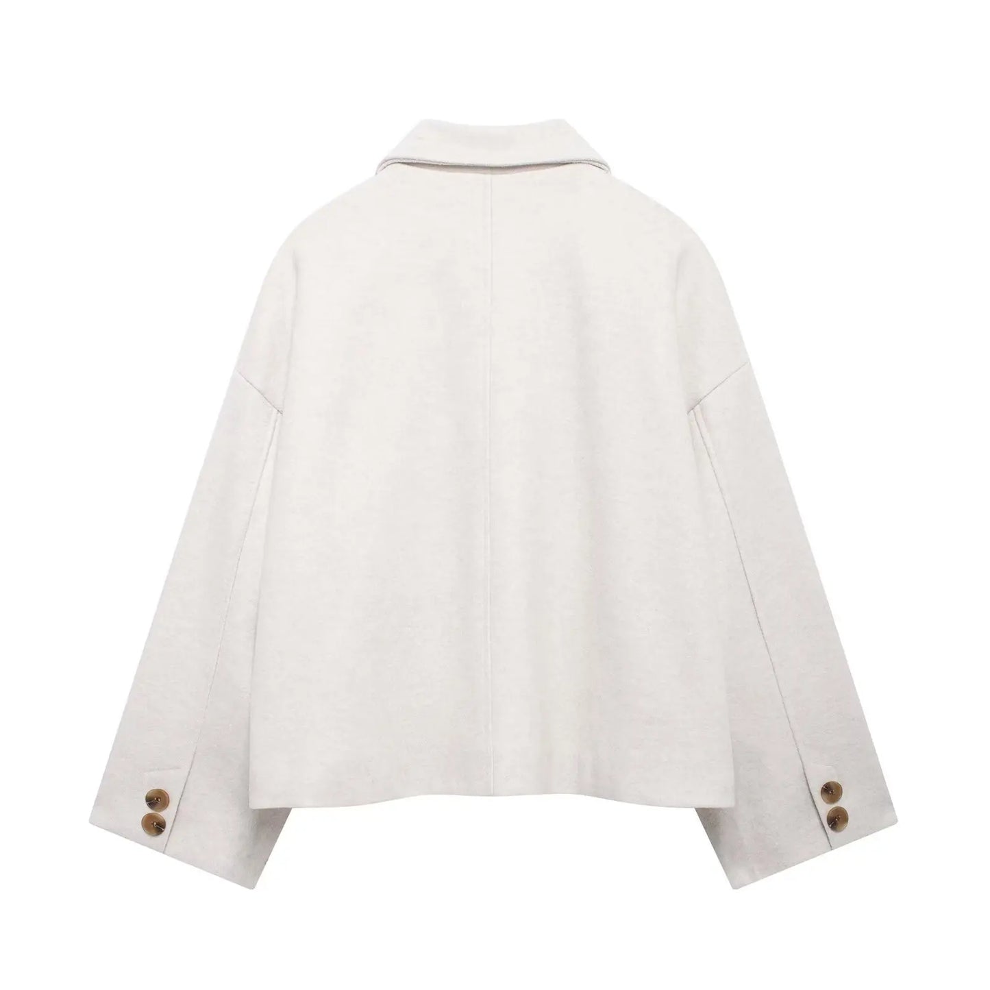 HH Women Fashion Single-Breasted Lapel Pocket Decorate Casual Slim Jacket Female Autumn High Street Long Sleeves Short Coat