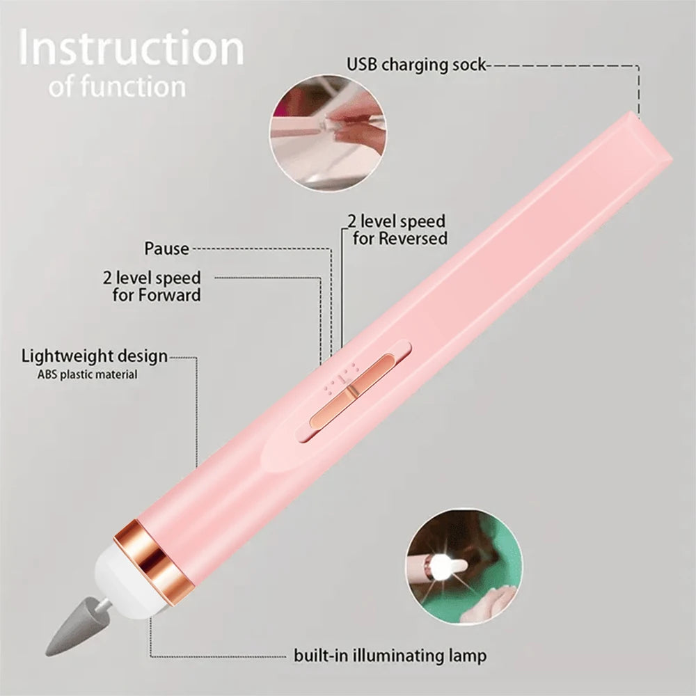 LULAA Electric Nail Drill Kit Rechargeable Cordless Manicure Kit Portable Nail Grinding Polisher for Trim Nails Exfoliating
