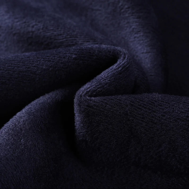 Round Necked Sweater for Men with Plush Insulation and Inner Layer for Men with Bottom Layer Men's Autumn and Winter Black Knit