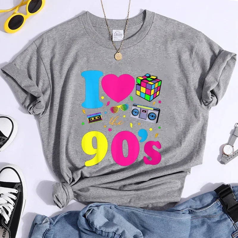 Women's Fashion 90's T-Shirt Summer Casual Classic 90's Shirt Loose Women's T-Shirt Tops  Y2k Top  Shirts for Women
