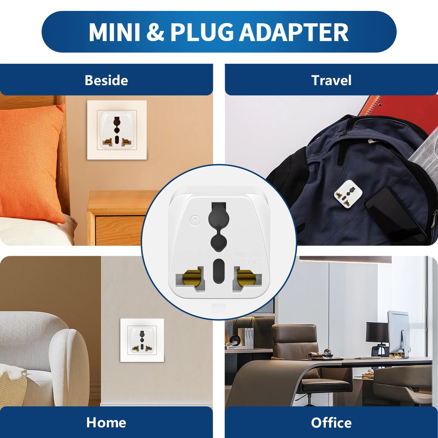 3pcs US Italy UK EU to AU Plug Adapter Universal Travel adapter Australia New Zealand Travel plug Power Converter Wall Charger