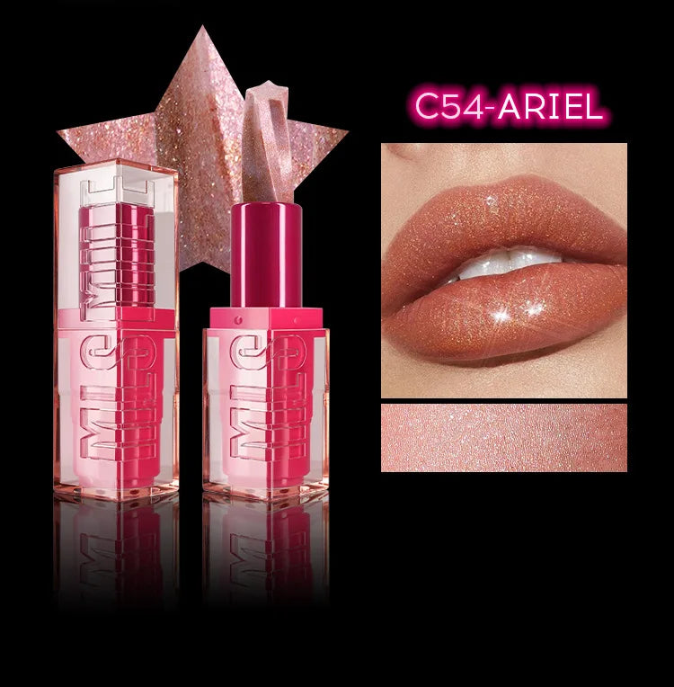 Spiral Star Lipstick Moisturizing Waterproof Matte Glitter Marble Non Stick Long Lasting Lip Gloss Pearlescent Shine