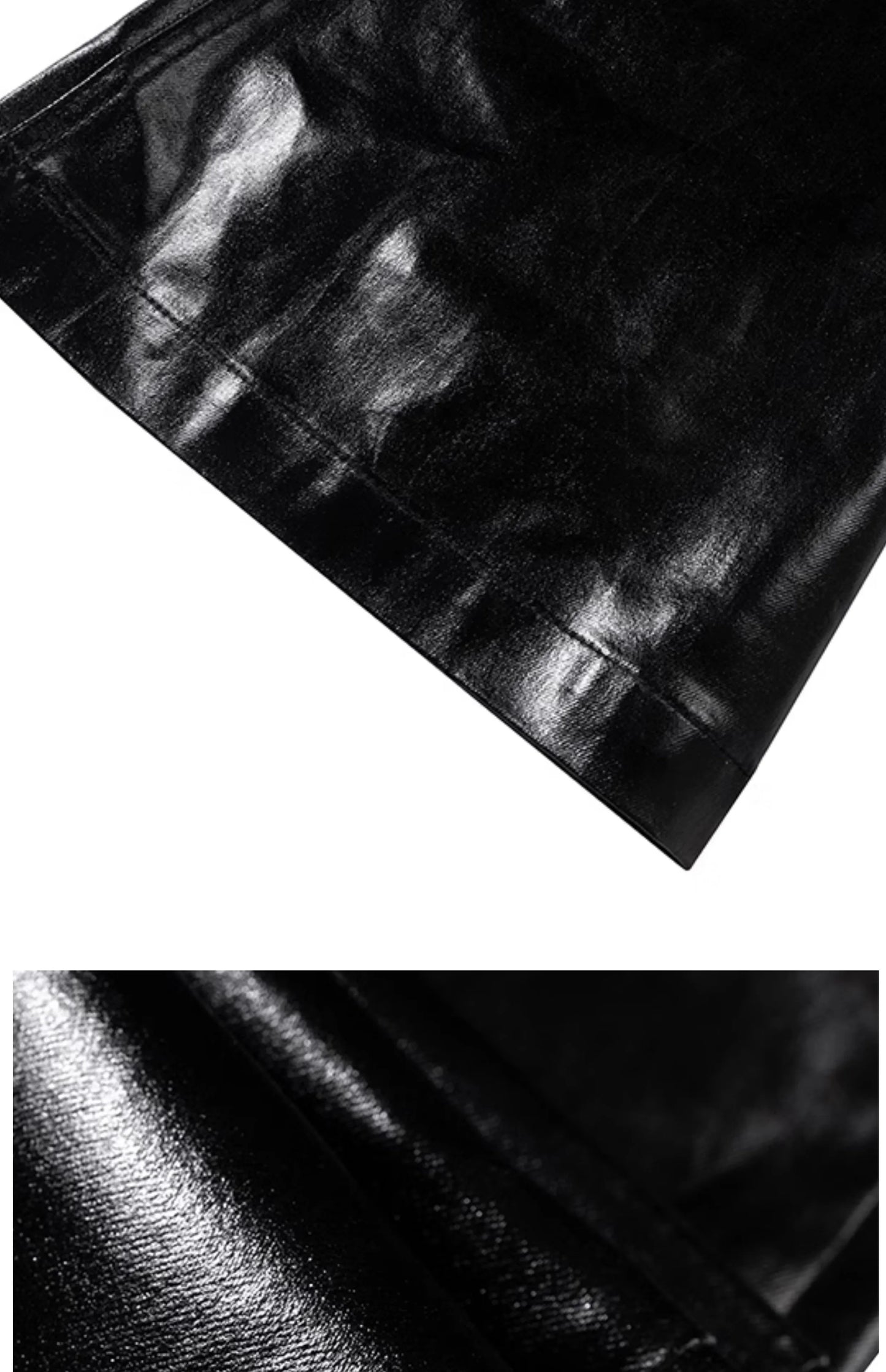 PFNW New Spring Men's Jeans Loose Wide Leg Coating Glossy Patent Leather Straight Male Denim Pants Niche Style 2025 12C509