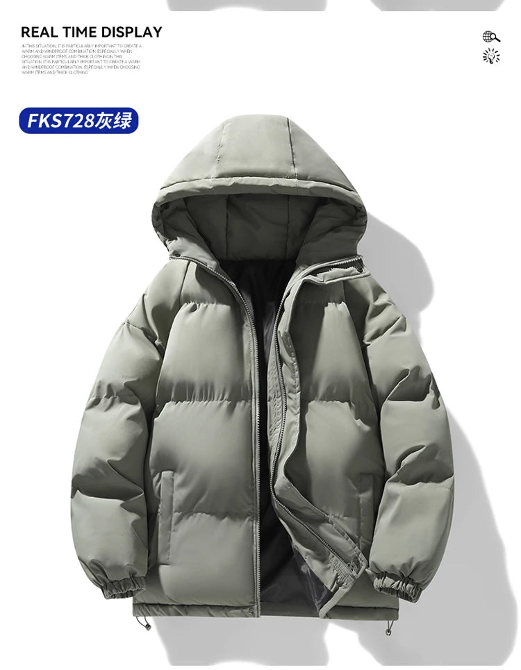 2026 new arrival winter jacket sill-like cotton jackets men,mens fashion thicken warm parkas trench coat male size M-4XL