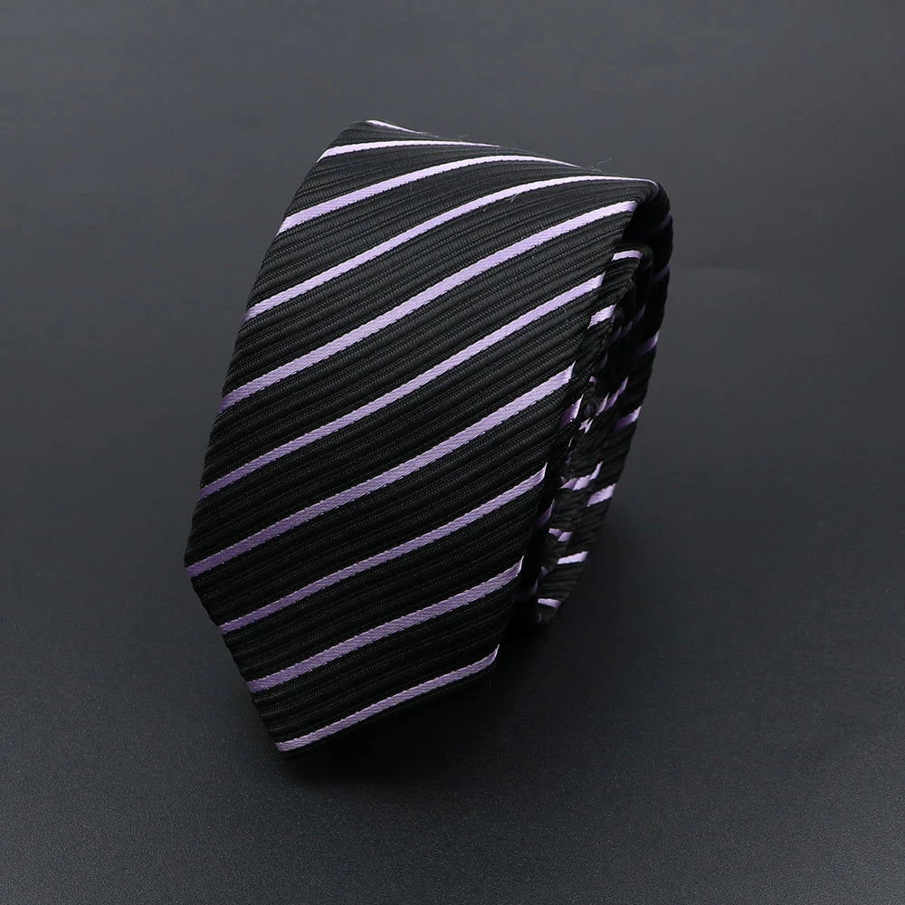 Mens 5cm Slim Tie Striped Plaid Red Black Narrow Necktie For Wedding Party Business Men Formal Suit Shirt Cravats Accessory Gift