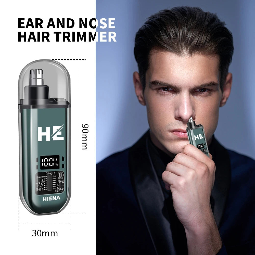 HIENA Electric Nose Hair Trimmer 5V1A Rechargeable Mini Pocket Nose Ear Hair Shaving Eyebrow Trimmer Clipper Wet and Dry Haircut